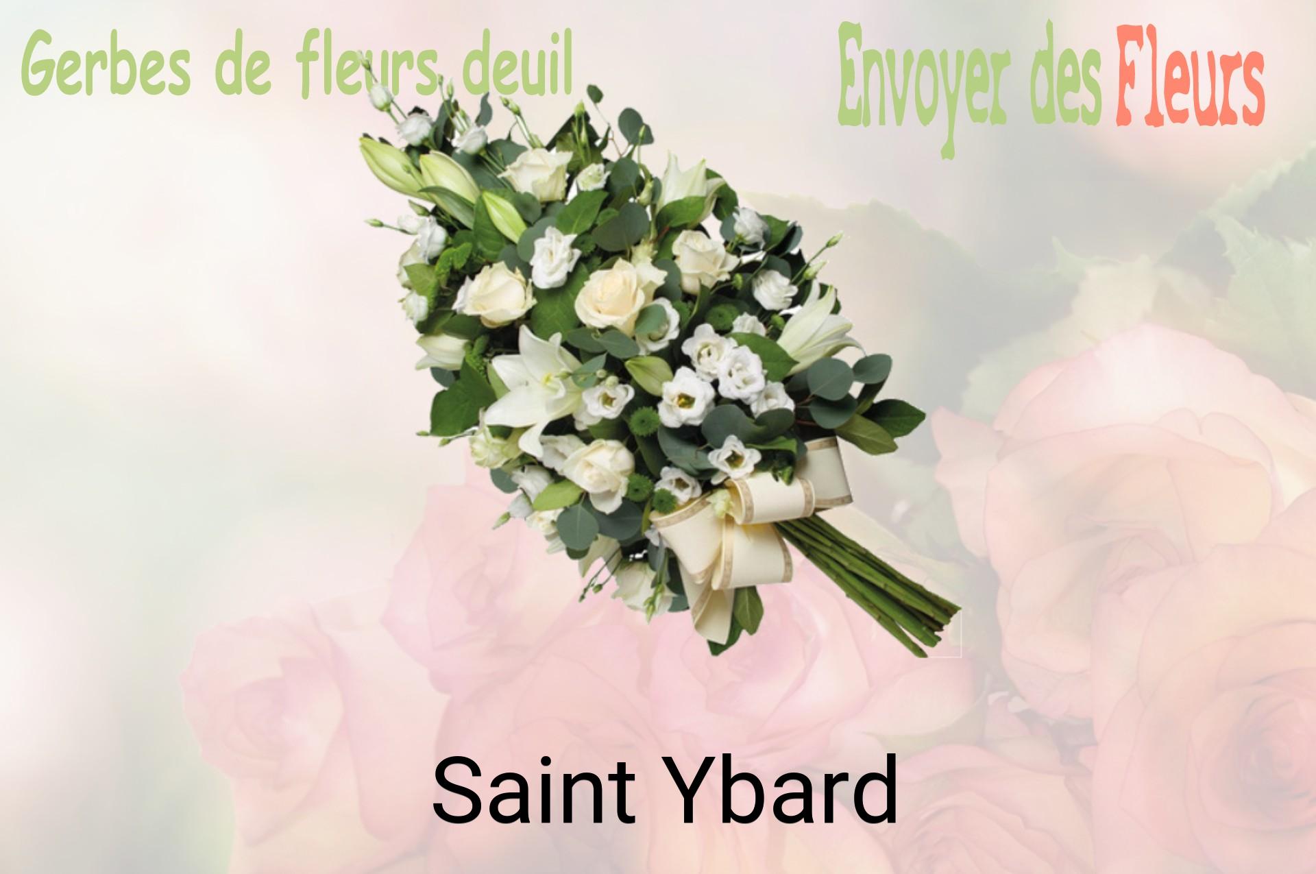 Gerbe de fleurs de deuil livrée à Saint-Ybard
